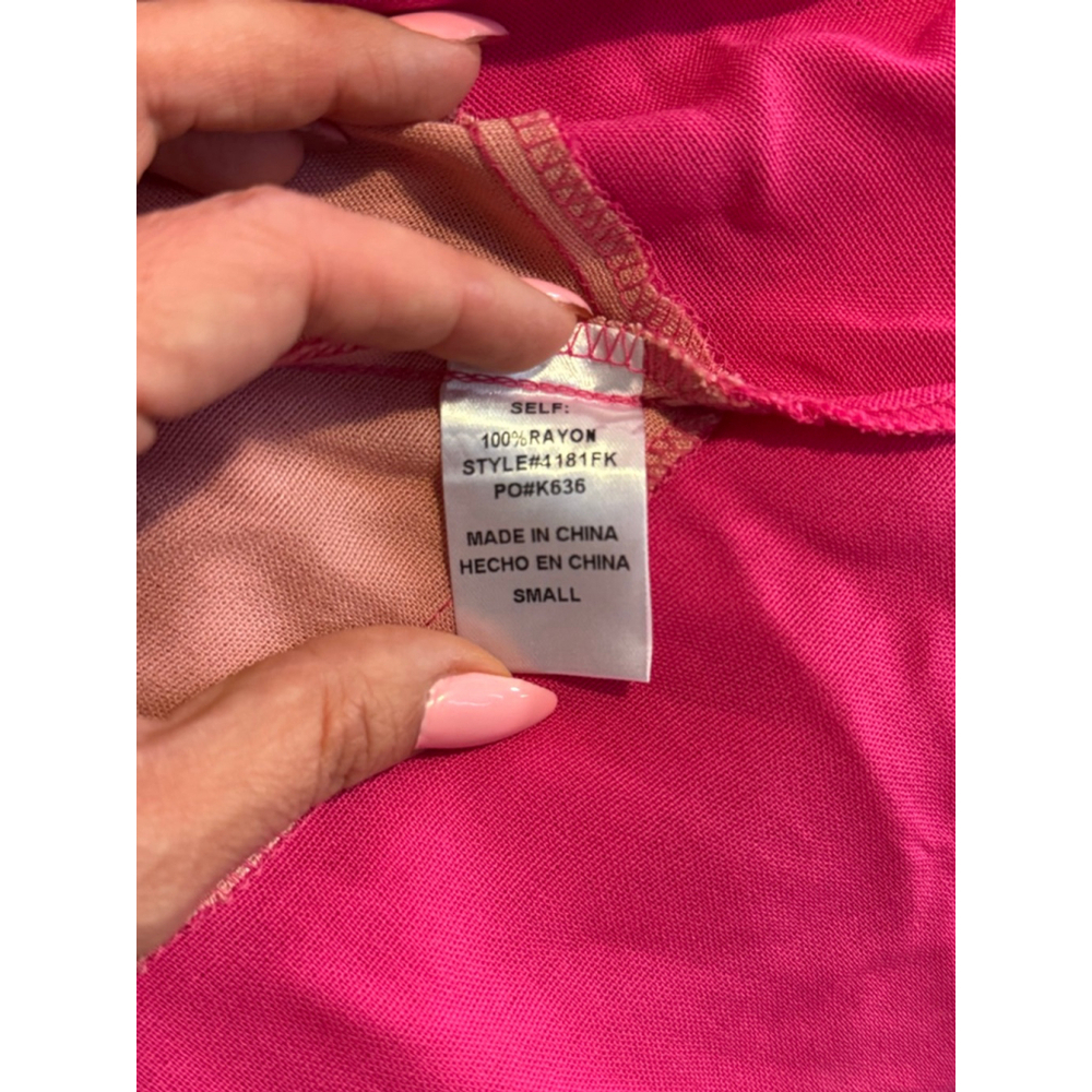 💕🧡NWT AEMI + CO Pink Orange Coral Halter Maxi Dress Colorblock Size S - Picture 4 of 5